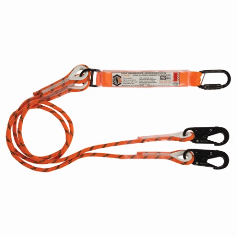 LINQ ROPE LANYARD DBL LEG 1 X D.A KARABINER 1 X SNAP HOOK 2M